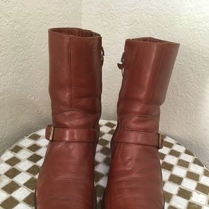 BROWN MADE IN FRANCE ZIP UP BEATLE BOOTS